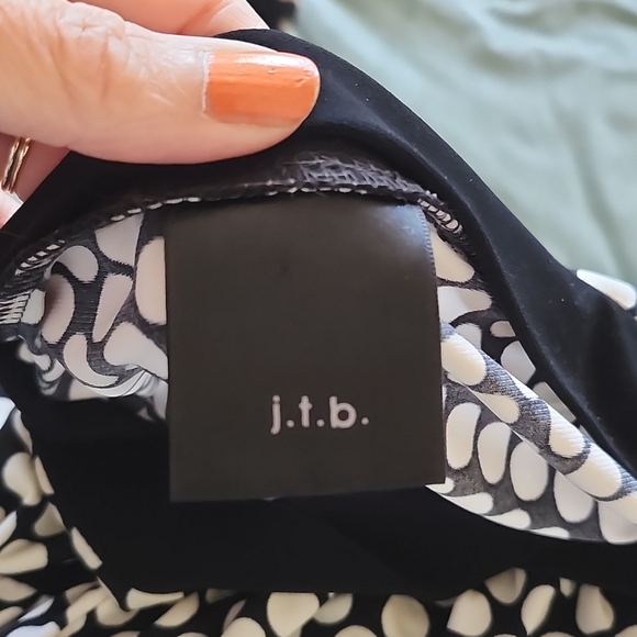 Polka Dot Tunic by j.t.b. black and white women's medium - Picture 6 of 6